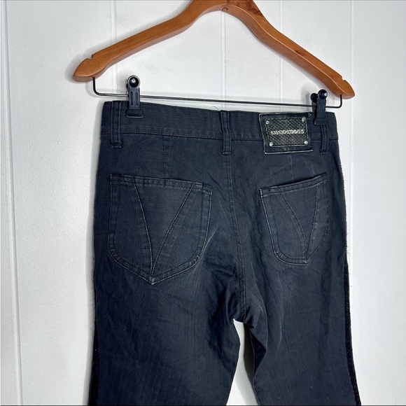 Vtg 5351 Pour Les Hommes Size 1 (28x31) Black Button Fly Flared Denim Jeans Pant - Picture 10 of 13
